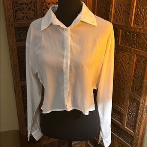 Chic White Button-Down Women's Shirt
